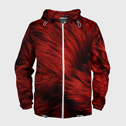 Ветровка с капюшоном мужская Красная шерсть, цвет: 3D-белый