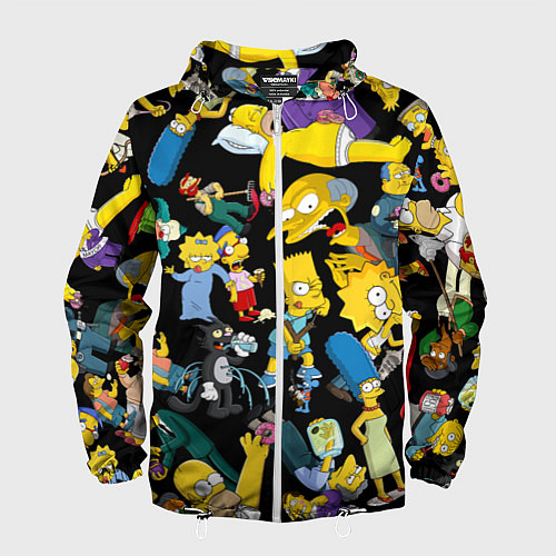 Мужская ветровка Персонажи Симпсонов / 3D-Белый – фото 1