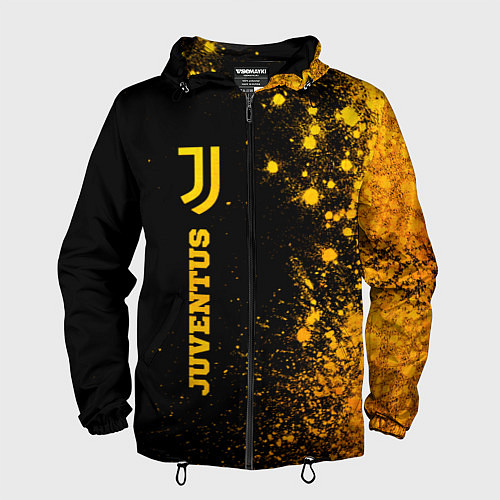 Мужская ветровка Juventus - gold gradient по-вертикали / 3D-Черный – фото 1