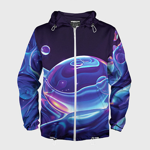 Мужская ветровка Космические мыльные пузыри / 3D-Белый – фото 1