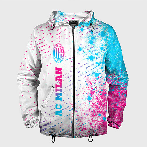 Мужская ветровка AC Milan neon gradient style по-вертикали / 3D-Черный – фото 1