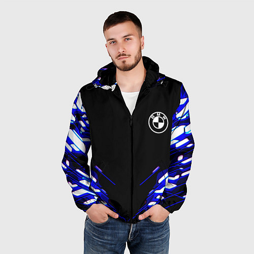 Мужская ветровка BMW sport неоновый спорт / 3D-Черный – фото 3