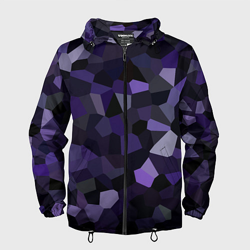 Мужская ветровка Кристаллизация темно-фиолетового / 3D-Черный – фото 1