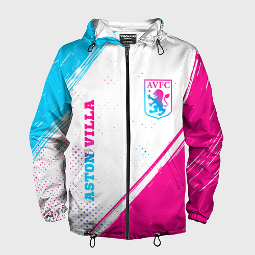 Мужская ветровка Aston Villa neon gradient style вертикально / 3D-Черный – фото 1