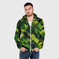 Ветровка с капюшоном мужская Camouflage - pattern ai art, цвет: 3D-белый — фото 2