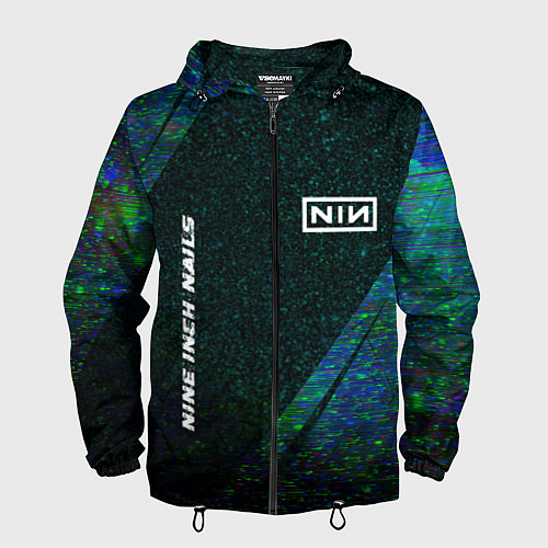Мужская ветровка Nine Inch Nails glitch blue / 3D-Черный – фото 1