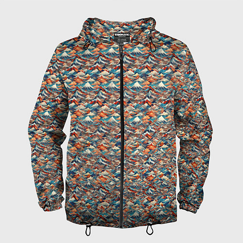 Мужская ветровка Горный паттерн / 3D-Черный – фото 1