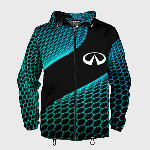 Мужская ветровка Infiniti electro hexagon / 3D-Черный – фото 1