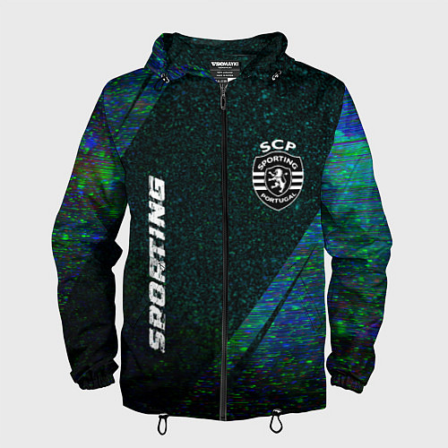 Мужская ветровка Sporting glitch blue / 3D-Черный – фото 1