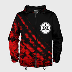 Ветровка с капюшоном мужская Yamaha sport grunge, цвет: 3D-черный