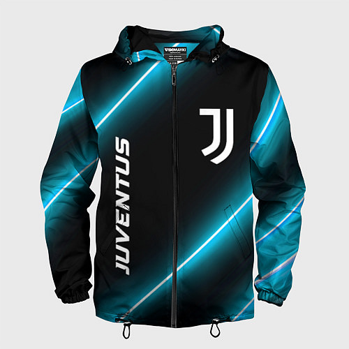 Мужская ветровка Juventus неоновые лампы / 3D-Черный – фото 1