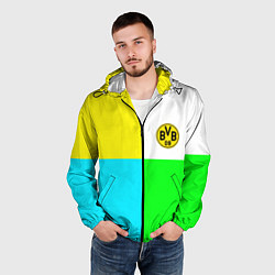 Ветровка с капюшоном мужская Borussia color cport, цвет: 3D-черный — фото 2