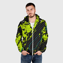 Ветровка с капюшоном мужская Абстрактный узор с концепцией, цвет: 3D-белый — фото 2