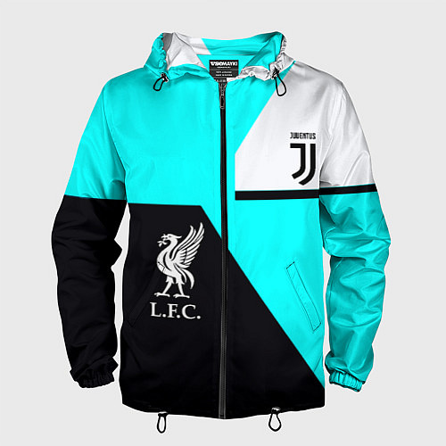 Мужская ветровка Juventus x Liverpool geometry / 3D-Черный – фото 1
