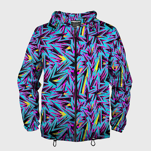 Мужская ветровка Абстрактный узор с геометрической концепцией / 3D-Черный – фото 1