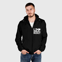 Ветровка с капюшоном мужская Lim Bizkit logo, цвет: 3D-черный — фото 2