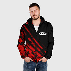 Ветровка с капюшоном мужская Chery sport grunge, цвет: 3D-черный — фото 2