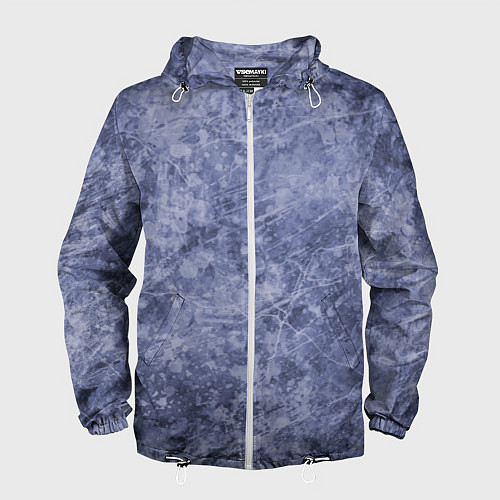 Мужская ветровка Абстракция - синий лёд / 3D-Белый – фото 1