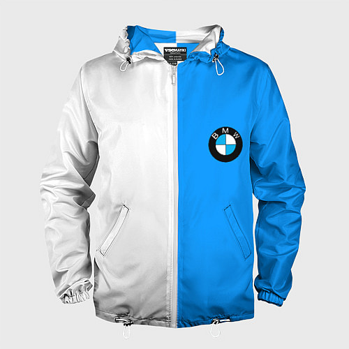 Мужская ветровка BMW sport blue white / 3D-Белый – фото 1