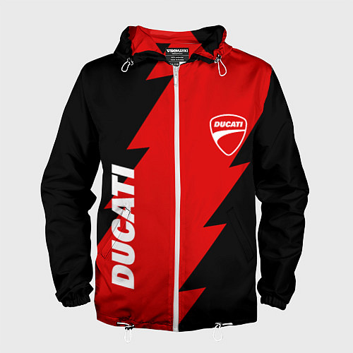 Мужская ветровка Ducati - logo / 3D-Белый – фото 1