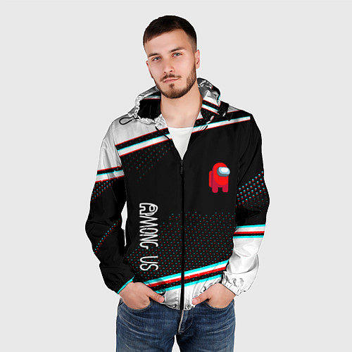 Мужская ветровка Among us geometry steel / 3D-Черный – фото 3