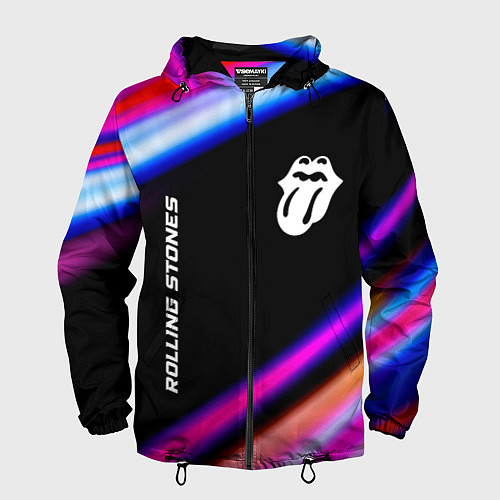 Мужская ветровка Rolling Stones neon rock lights / 3D-Черный – фото 1