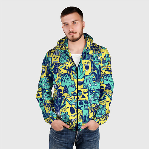 Мужская ветровка Монстры тропические / 3D-Черный – фото 3