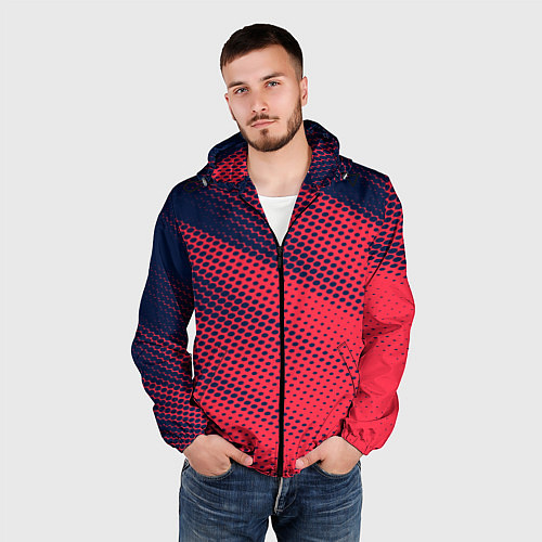 Мужская ветровка Яркий абстрактный узор для спорта / 3D-Черный – фото 3
