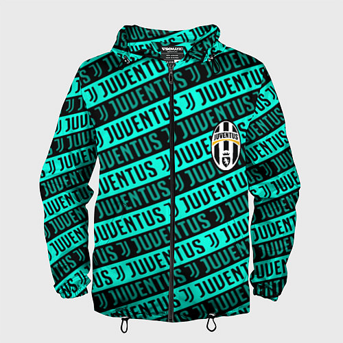 Мужская ветровка Juventus pattern logo steel / 3D-Черный – фото 1