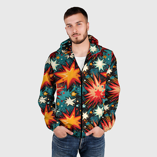 Мужская ветровка Граффити звёзды и космос / 3D-Черный – фото 3