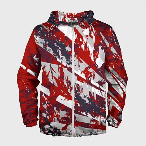 Мужская ветровка Яркий абстрактный узор для спорта / 3D-Белый – фото 1