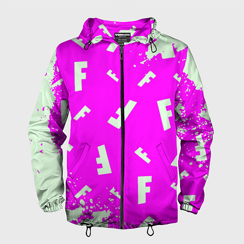 Мужская ветровка Fortnite pattern pink / 3D-Черный – фото 1