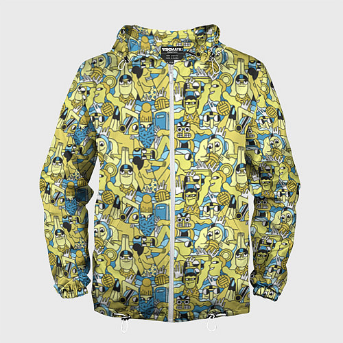 Мужская ветровка Отдыхающие на пляже / 3D-Белый – фото 1