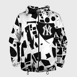 Ветровка с капюшоном мужская New York yankees - abstraction, цвет: 3D-черный