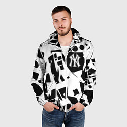 Ветровка с капюшоном мужская New York yankees - abstraction, цвет: 3D-белый — фото 2
