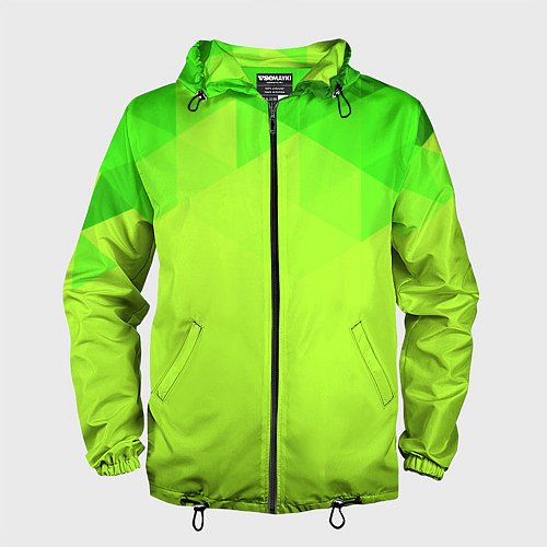 Мужская ветровка Кислотная геометрия лайм / 3D-Черный – фото 1