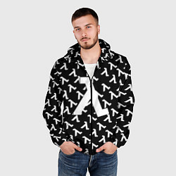 Ветровка с капюшоном мужская Half liife logo pattern, цвет: 3D-черный — фото 2