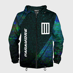 Ветровка с капюшоном мужская Paramore glitch blue, цвет: 3D-черный