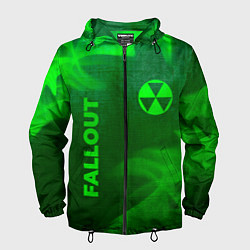 Ветровка с капюшоном мужская Fallout - green gradient вертикально, цвет: 3D-черный