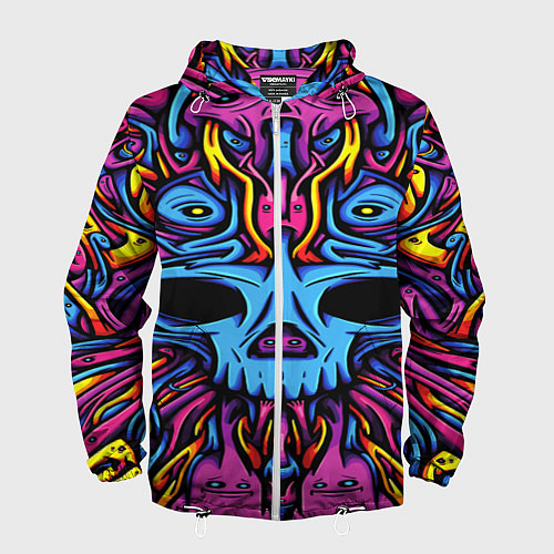 Мужская ветровка Skull tatoo steel / 3D-Белый – фото 1