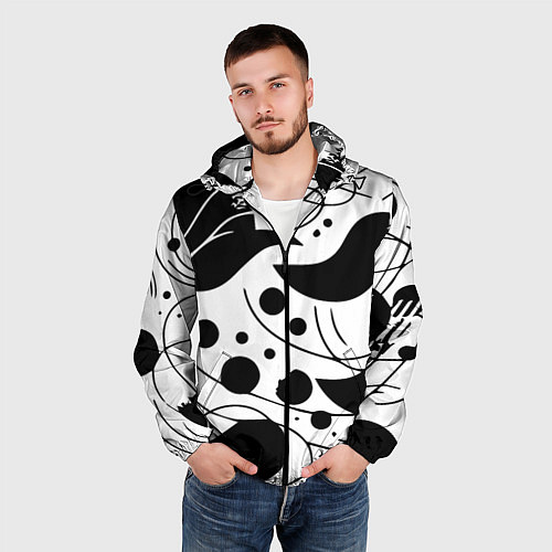 Мужская ветровка Fashion abstraction - ai art fantasy / 3D-Черный – фото 3