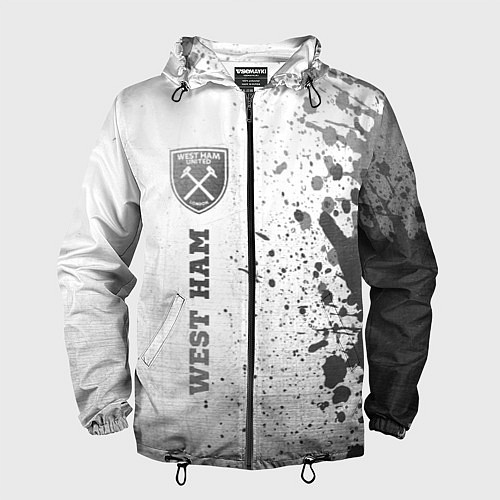 Мужская ветровка West Ham - white gradient по-вертикали / 3D-Черный – фото 1