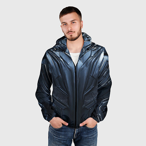 Мужская ветровка Металлический карбон / 3D-Черный – фото 3