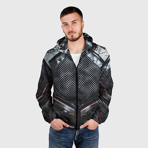 Мужская ветровка Карбоновый странник / 3D-Черный – фото 3