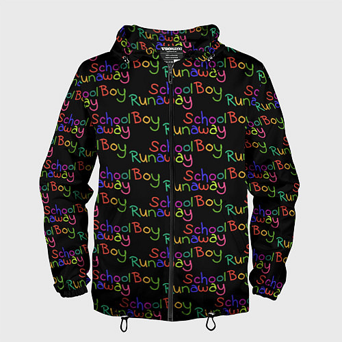 Мужская ветровка Logo - Schoolboy Runaway pattern / 3D-Черный – фото 1