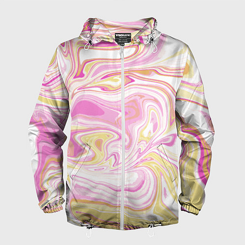 Мужская ветровка Абстракция мраморный фон / 3D-Белый – фото 1