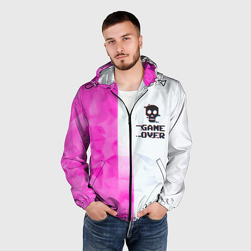 Мужская ветровка Game over pink abstraction / 3D-Черный – фото 3