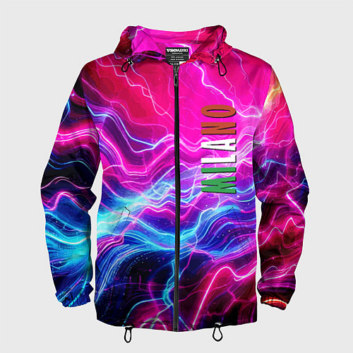 Мужская ветровка Milano - neon abstraction / 3D-Черный – фото 1