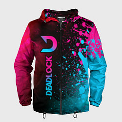 Ветровка с капюшоном мужская Deadlock - neon gradient по-вертикали, цвет: 3D-черный