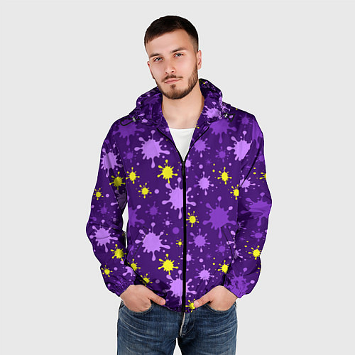 Мужская ветровка Мелкие кляксы / 3D-Черный – фото 3